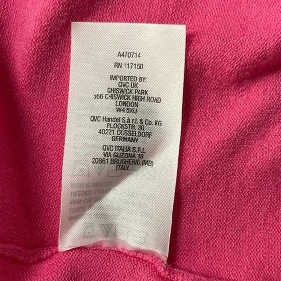 QVC KIM GRAVEL OPEN FRONT KNIT CARDIGAN BRIGHT PINK WOMENS 1X PLUS SIZE POCKETS - Picture 4 of 8